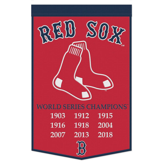 Boston Red Sox Banner Wool 24x38 Dynasty Champ Design