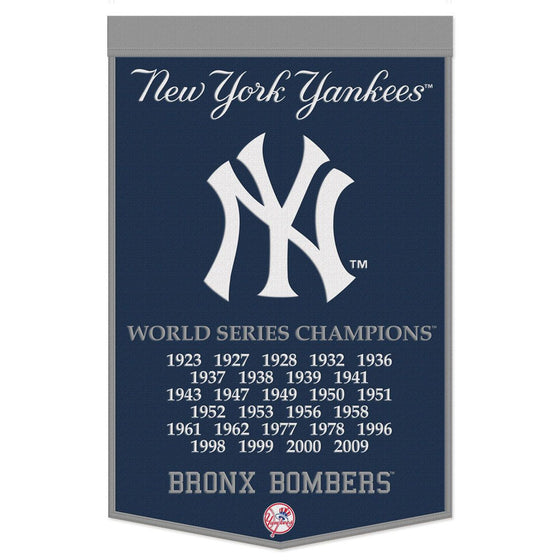 New York Yankees Banner Wool 24x38 Dynasty Champ Design - 757 Sports Collectibles