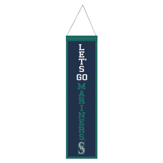 Seattle Mariners Banner Wool 8x32 Heritage Slogan Design - Special Order