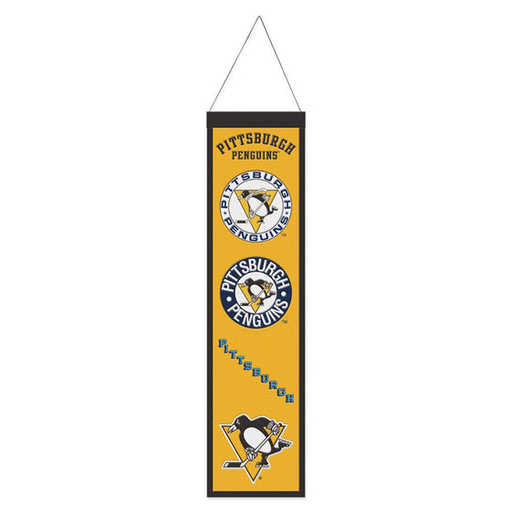 Pittsburgh Penguins Banner Wool 8x32 Heritage Evolution Design