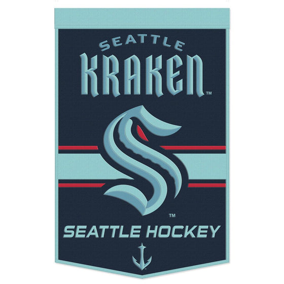 Seattle Kraken Banner Wool 24x38 Dynasty Slogan Design - Special Order