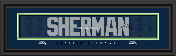 Seattle Seahawks Richard Sherman Print - Signature 8"x24"