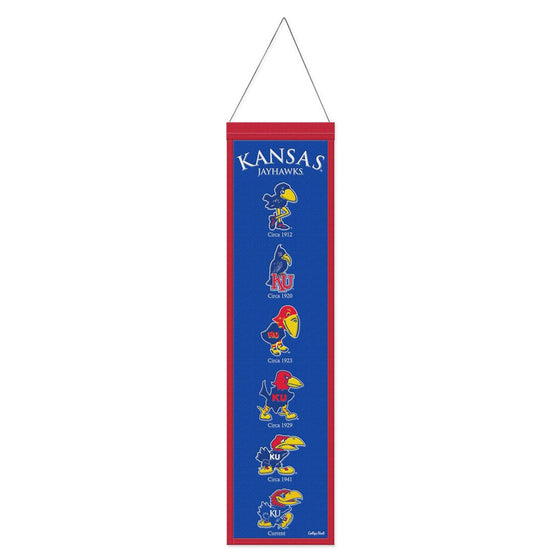 Kansas Jayhawks Banner Wool 8x32 Heritage Evolution Design