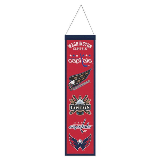 WASHINGTON CAPITALS WOOL BANNER 8" X 32" - 757 Sports Collectibles