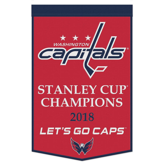 Washington Capitals Banner Wool 24x38 Dynasty Champ Design - Special Order