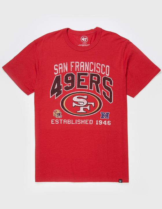 SAN FRANCISCO 49ERS RACER RED TURNED UP FRANKLIN TEE MEN