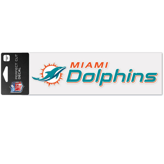 Miami Dolphins Decal 3x10 Perfect Cut Wordmark Color