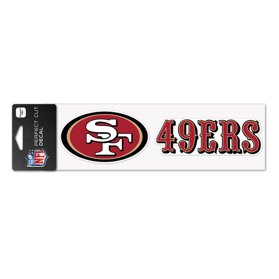 San Francisco 49ers Decal 3x10 Perfect Cut Wordmark Color