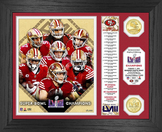 SF 49ers Super Bowl LVIII Champions Bronze Coin Photo Mint