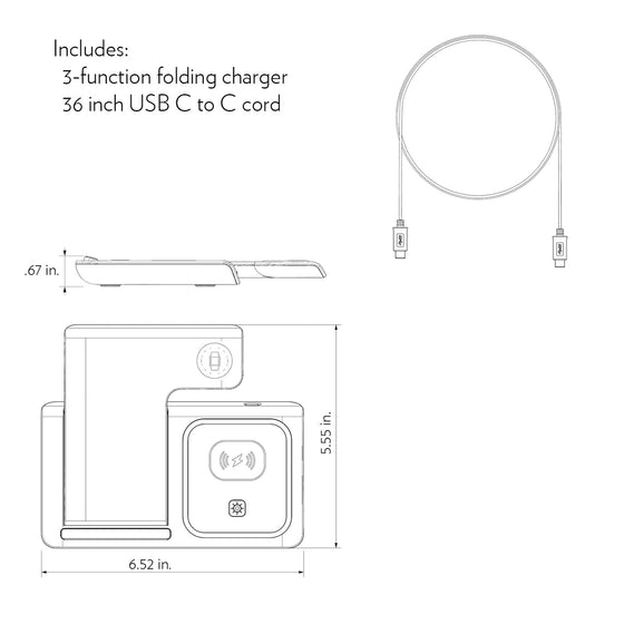 Los Angeles Chargers Historic Collection Linen 3 in 1 Charging Station-3