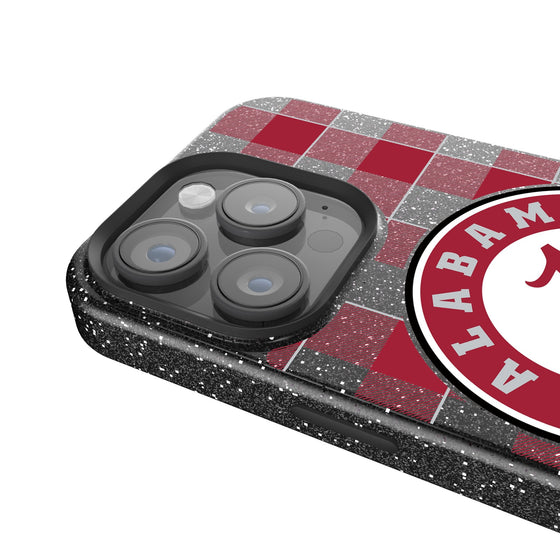 Alabama Crimson Tide Plaid Bling Phone Case-2