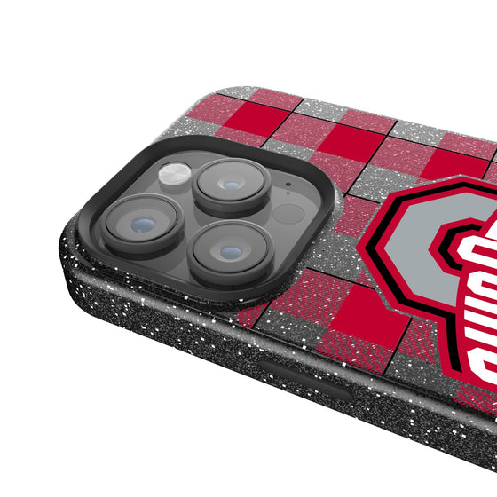 Ohio State Buckeyes Plaid Bling Phone Case-2