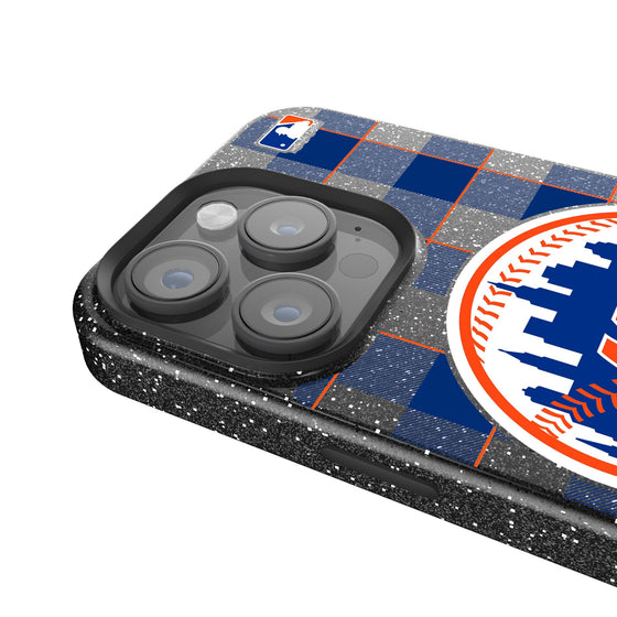 New York Mets Plaid Bling Phone Case-2