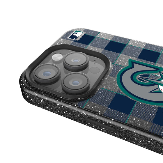 Seattle Mariners Plaid Bling Phone Case-2