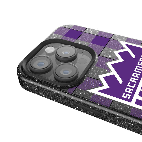 Sacramento Kings Plaid Bling Phone Case-2