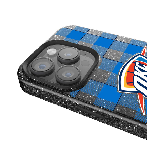 Oklahoma City Thunder Plaid Bling Phone Case-2