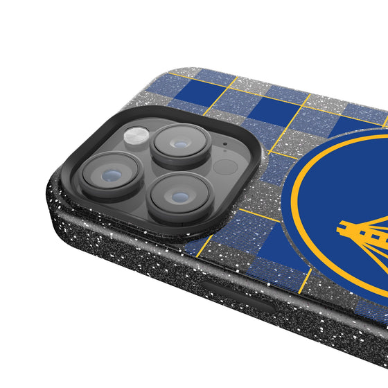 Golden State Warriors Plaid Bling Phone Case-2