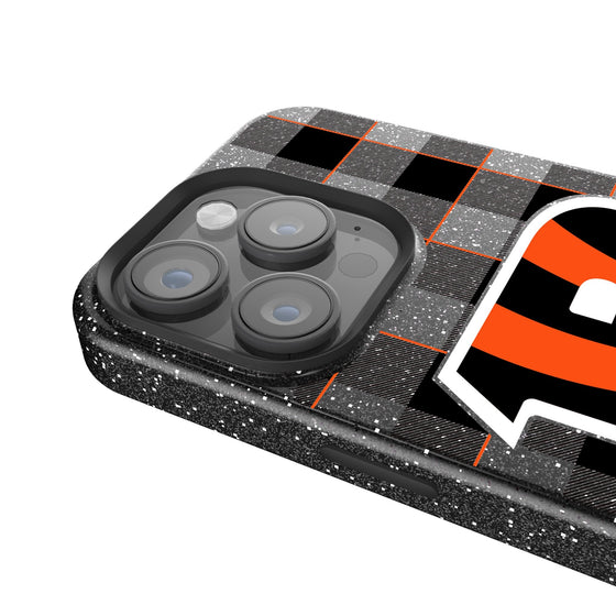 Cincinnati Bengals Plaid Bling Phone Case-2