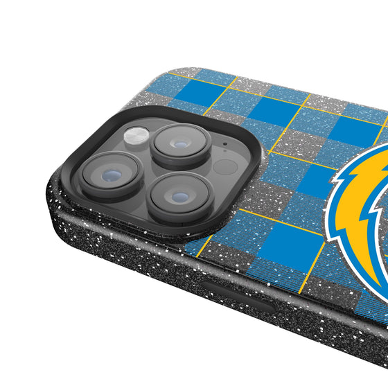 Los Angeles Chargers Plaid Bling Phone Case-2