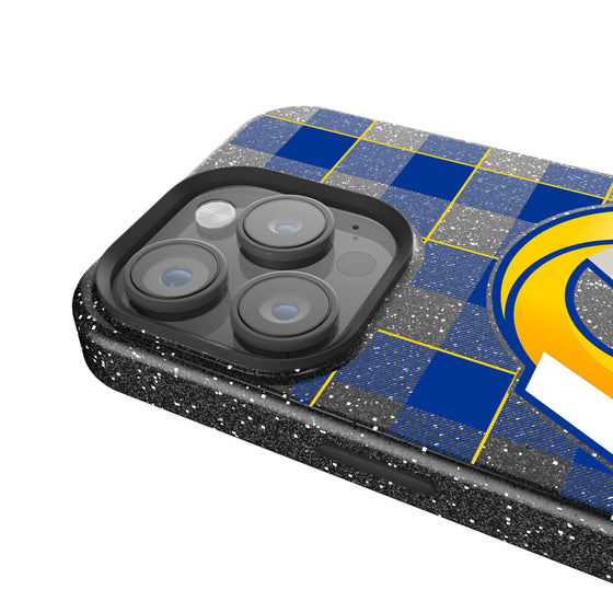 Los Angeles Rams Plaid Bling Phone Case-2