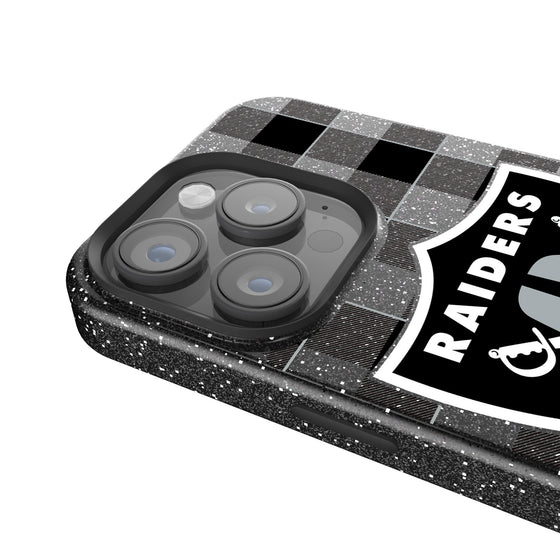 Las Vegas Raiders Plaid Bling Phone Case-2