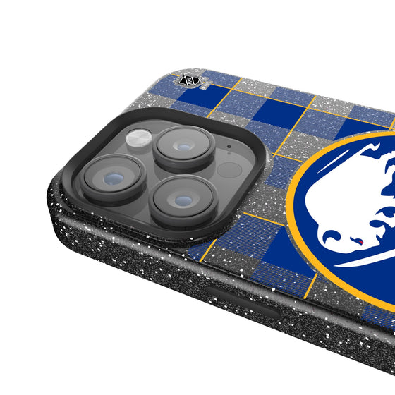 Buffalo Sabres Plaid Bling Phone Case-3