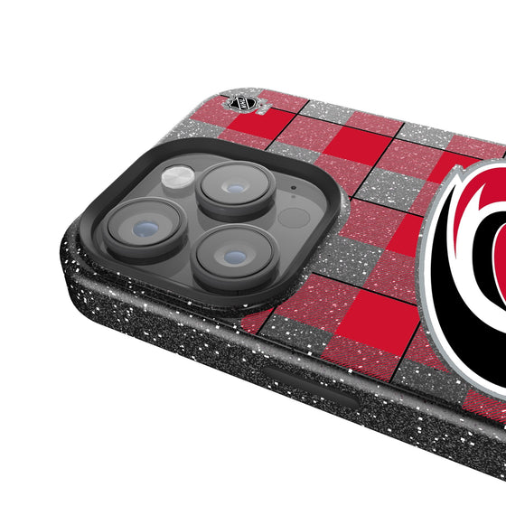 Carolina Hurricanes Plaid Bling Phone Case-3