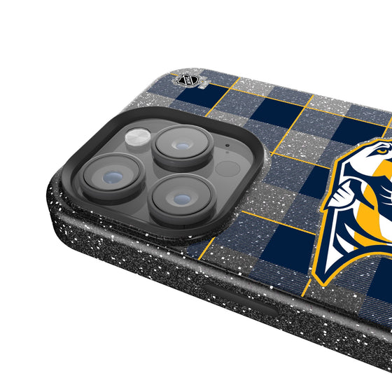 Nashville Predators Plaid Bling Phone Case-3