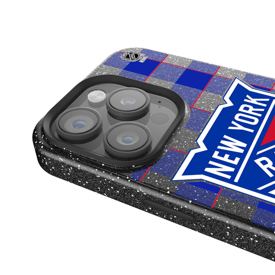 New York Rangers Plaid Bling Phone Case-3