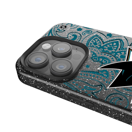 San Jose Sharks Paisley Bling Phone Case-3