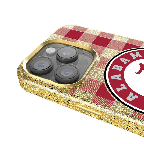 Alabama Crimson Tide Plaid Bling Phone Case-2