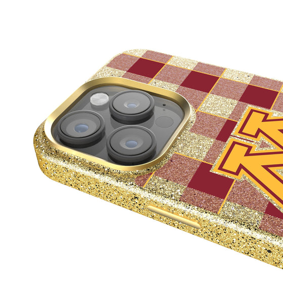 Minnesota Golden Gophers Plaid Bling Phone Case-2