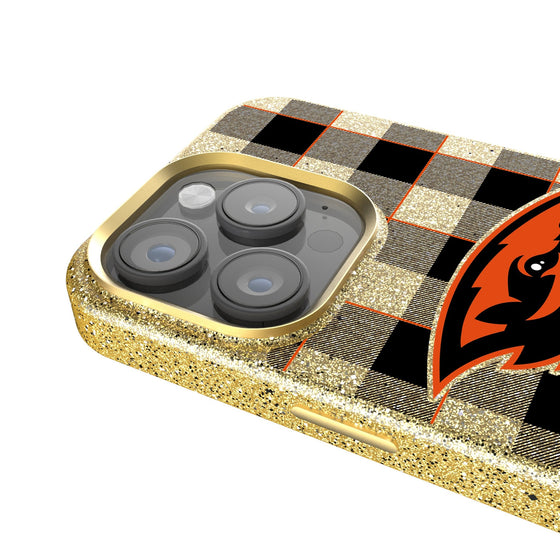 Oregon State Beavers Plaid Bling Phone Case-2