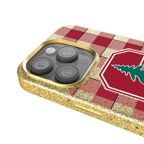 Stanford Cardinal Plaid Bling Phone Case-2