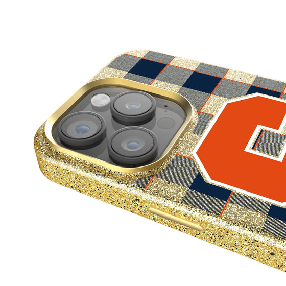 Syracuse Orange Plaid Bling Phone Case-2