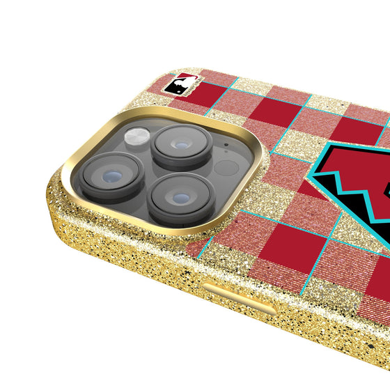 Arizona Diamondbacks Plaid Bling Phone Case-2