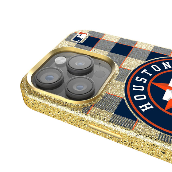 Houston Astros Plaid Bling Phone Case-2