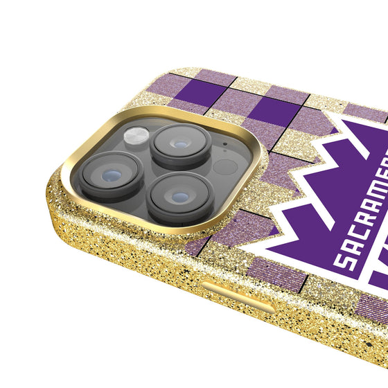 Sacramento Kings Plaid Bling Phone Case-2