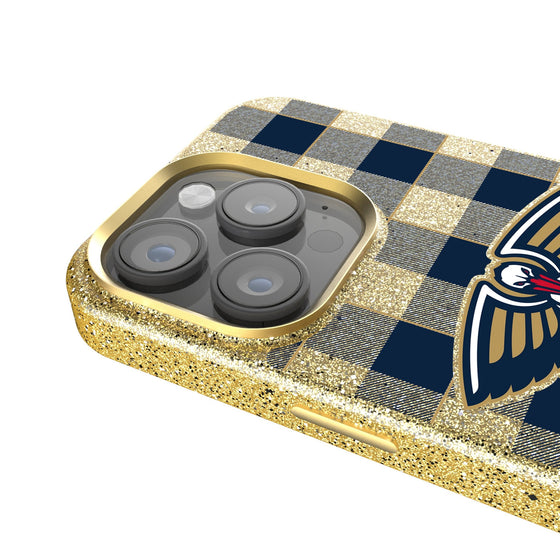 New Orleans Pelicans Plaid Bling Phone Case-2