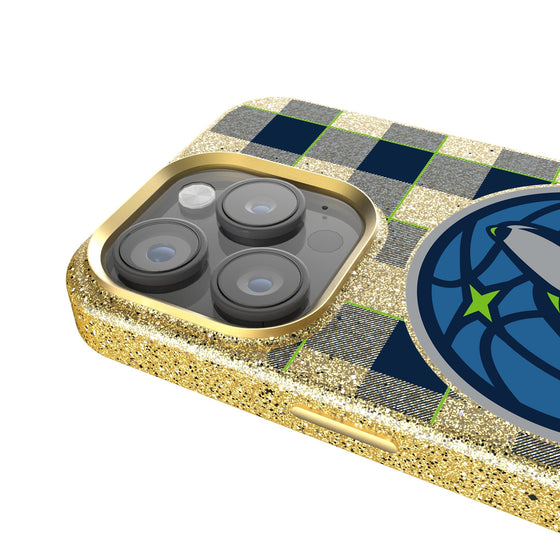 Minnesota Timberwolves Plaid Bling Phone Case-2