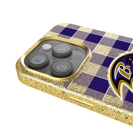 Baltimore Ravens Plaid Bling Phone Case-2