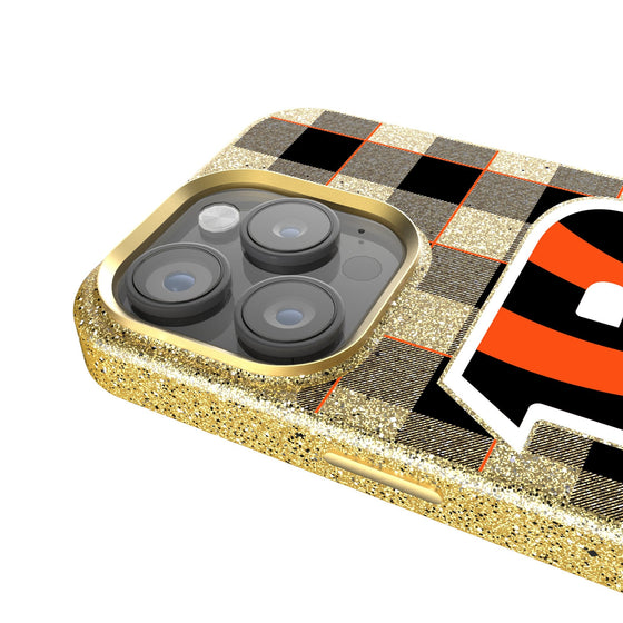 Cincinnati Bengals Plaid Bling Phone Case-2