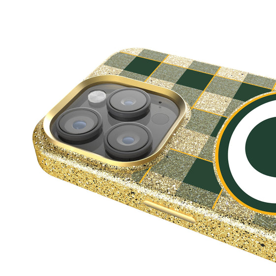 Green Bay Packers Plaid Bling Phone Case-2