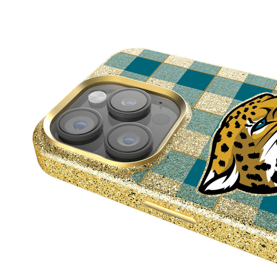 Jacksonville Jaguars Plaid Bling Phone Case-2