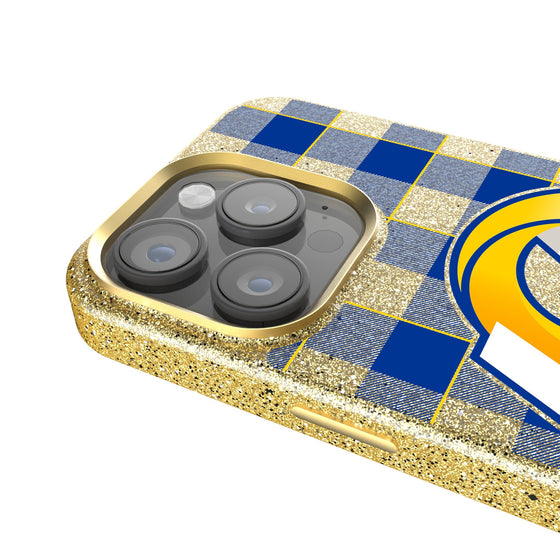 Los Angeles Rams Plaid Bling Phone Case-2