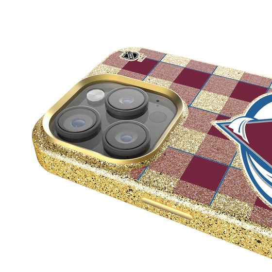 Colorado Avalanche Plaid Bling Phone Case-3