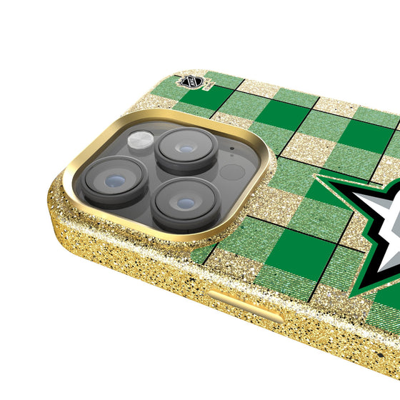 Dallas Stars Plaid Bling Phone Case-3