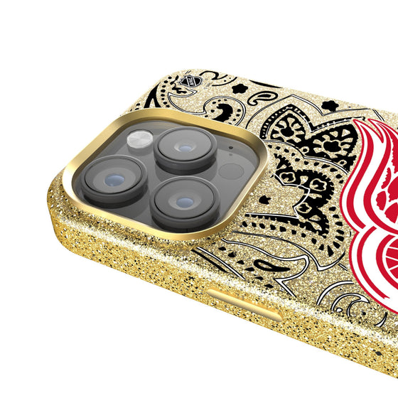 Detroit Red Wings Paisley Bling Phone Case-3