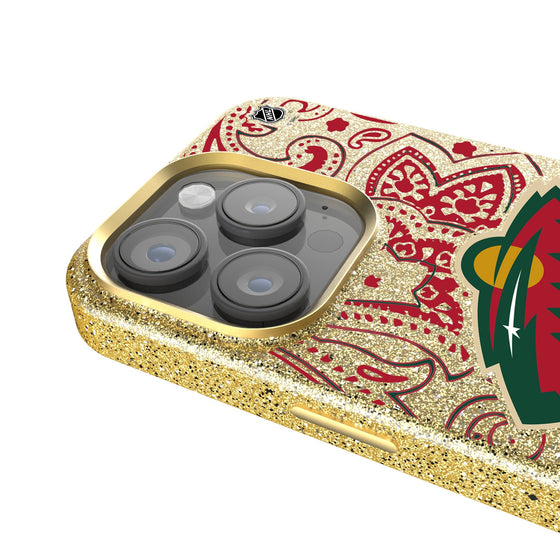 Minnesota Wild Paisley Bling Phone Case-3