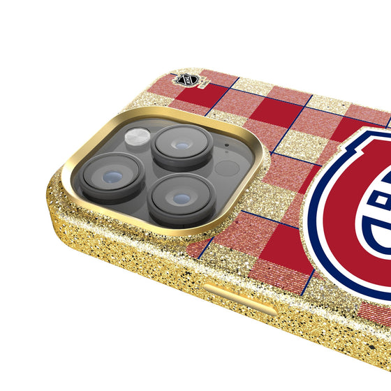 Montreal Canadiens Plaid Bling Phone Case-3